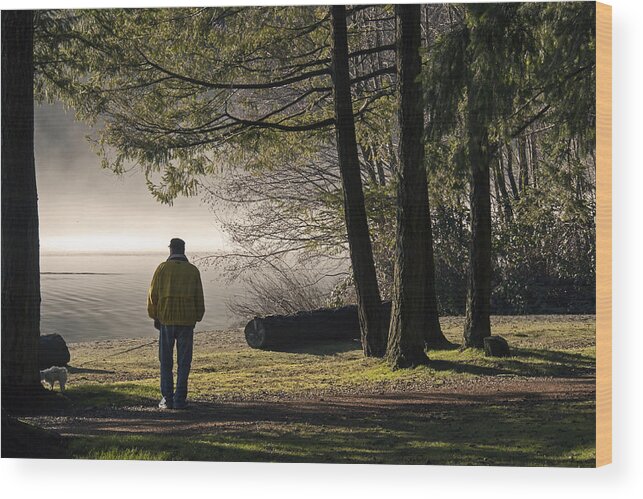 Morning Wood Print featuring the photograph Morning Walk #2 by Inge Riis McDonald