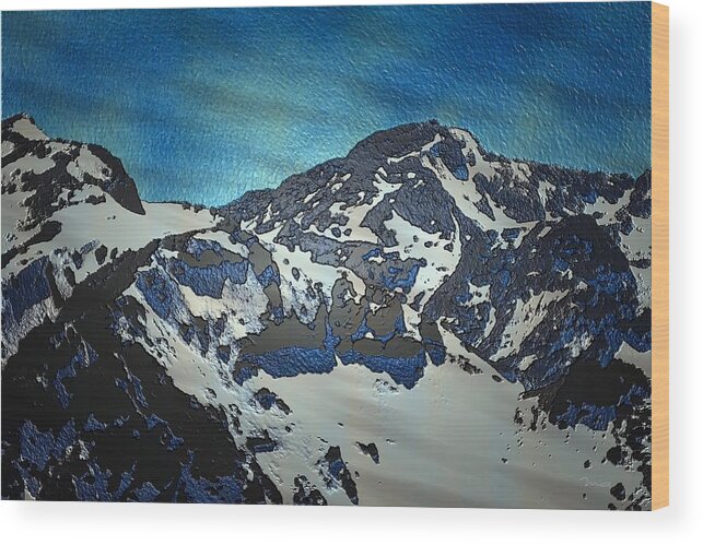 Mountain Wood Print featuring the painting Mountain #1 by Mark Taylor