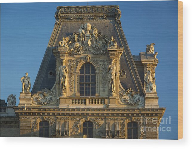 Paris Wood Print featuring the photograph Musee du Louvre Roof by Brian Jannsen