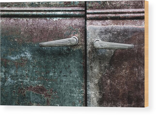 Old Wood Print featuring the photograph Old Car Weathered Paint #1 by Carol Leigh