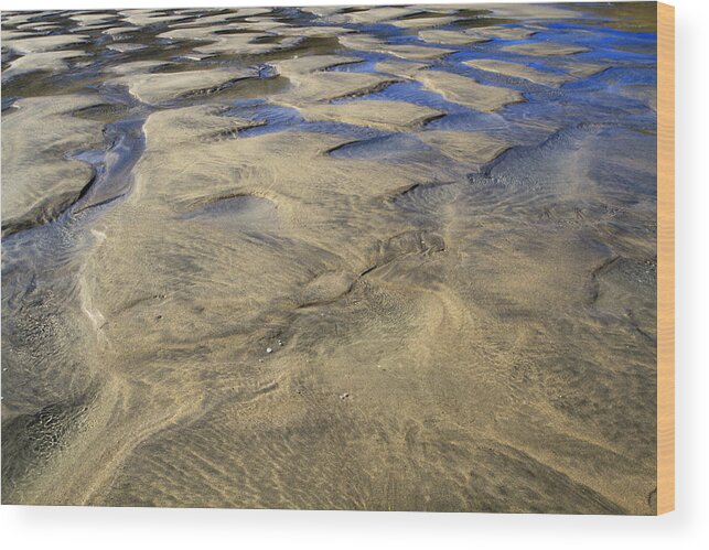 Abstract Wood Print featuring the photograph Patterns in the Sand III #1 by Shirley Mitchell
