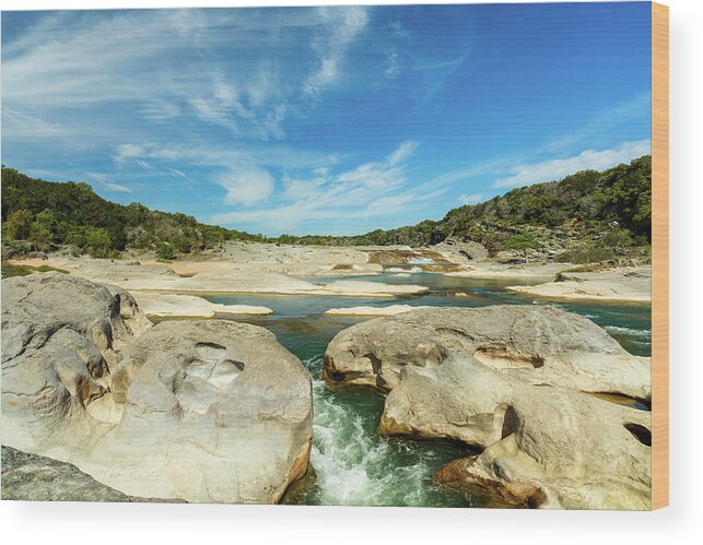 Pedernales Falls Wood Print featuring the photograph Pedernales Falls Texas by Raul Rodriguez