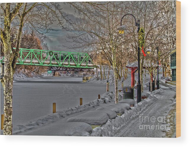 Winter Wood Print featuring the photograph Pittsford Bridge #1 by William Norton