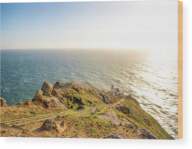 Point Reyes Lighthouse Wood Print featuring the photograph Point Reyes Lighthouse #1 by Aileen Savage