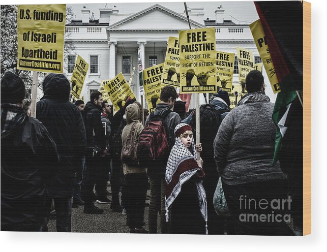 Palestine Wood Print featuring the photograph Protest by Jonas Luis
