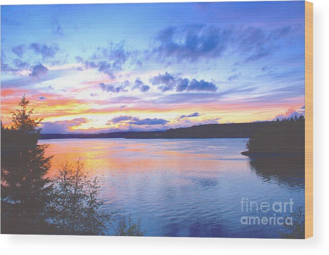 Photography Wood Print featuring the photograph Puget Sound Sunset #1 by Sean Griffin