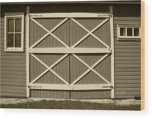 Door Wood Print featuring the photograph Red Barn Door #1 by Robert Hamm