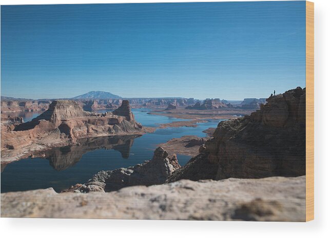 Abstract Wood Print featuring the photograph Red Rocks Drifting in Lake Powell #1 by Art Atkins
