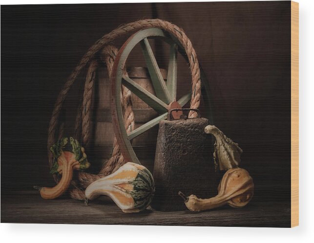 Gourd Wood Print featuring the photograph Rustic Still Life #1 by Tom Mc Nemar