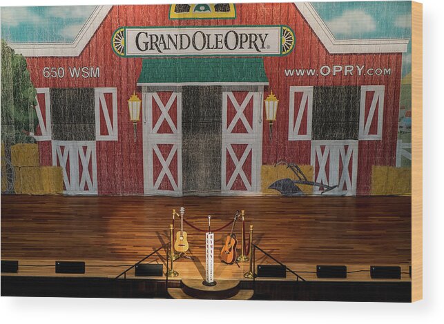 Nashville Wood Print featuring the photograph Ryman Opry Stage #1 by Glenn DiPaola
