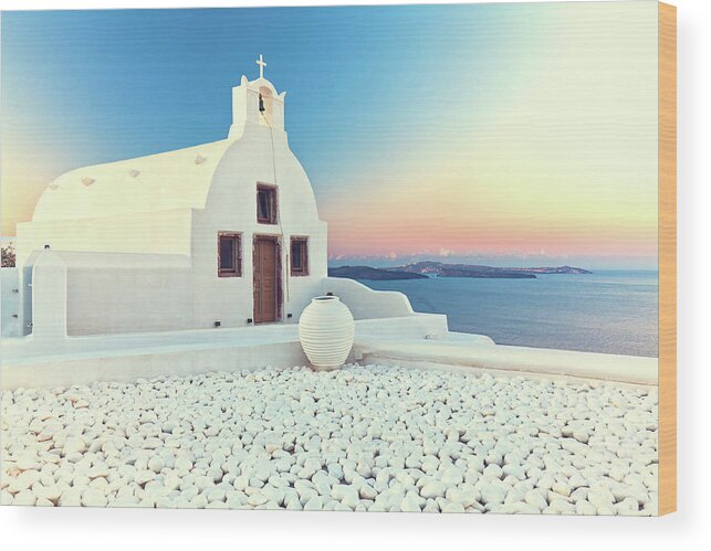 Oia Wood Print featuring the photograph Santorini #1 by Gualtiero Boffi