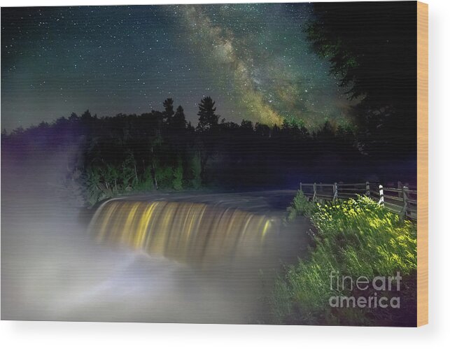 Starry Wood Print featuring the photograph Starry Nights Over Tahquamenon Falls -1465 by Norris Seward