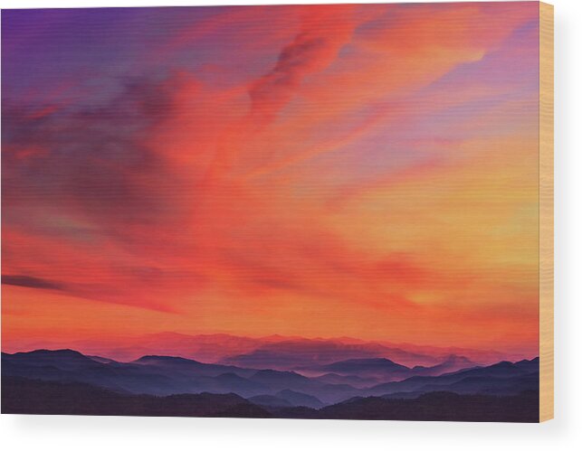 Sky Wood Print featuring the photograph Sunset Waltz by Iryna Goodall