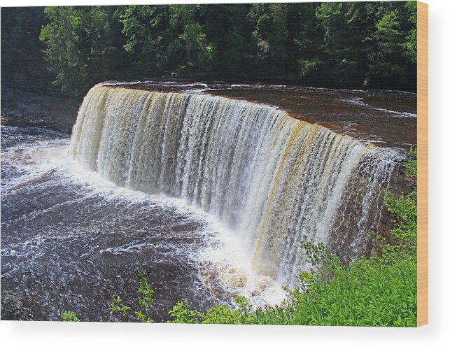 Tahquamenon Upper Falls Wood Print featuring the photograph Tahquamenon Upper Falls III by Michiale Schneider