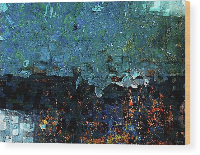 Turquoise Wood Print featuring the photograph Textured Turquoise Abstract #1 by Phil Perkins