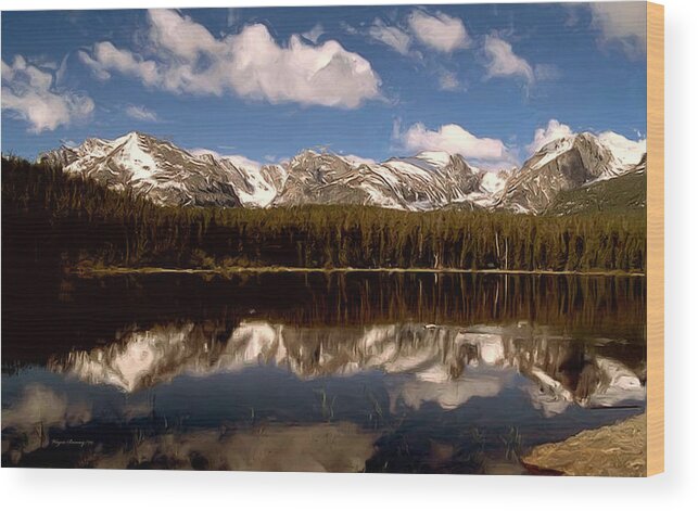 Landscapes Wood Print featuring the painting The Canadian Rockies #1 by Wayne Bonney