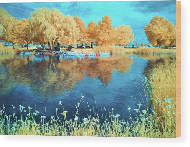 Painterly Wood Print featuring the photograph The Lagoon - 1 by John Roach