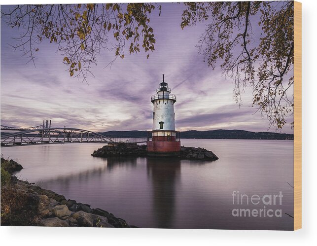 Tarrytown Wood Print featuring the photograph The Tarrytown Lighthouse #1 by Zawhaus Photography