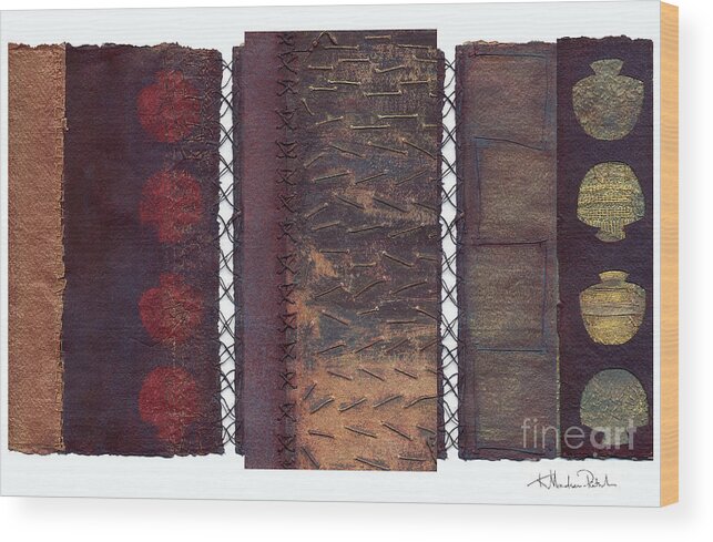 3panel Wood Print featuring the digital art Three Panel Transitional Page Format by Kerryn Madsen- Pietsch