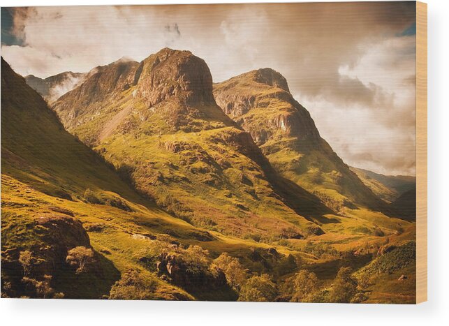 Scotland Wood Print featuring the photograph Three Sisters. Glencoe. Scotland #2 by Jenny Rainbow