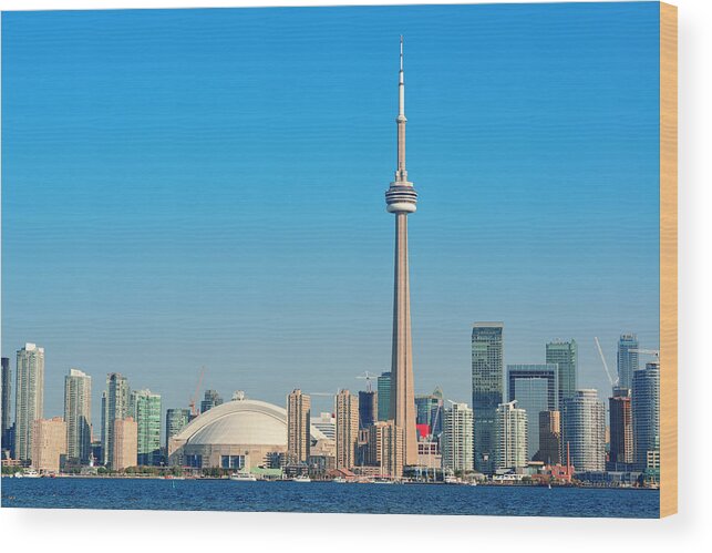 Toronto Wood Print featuring the photograph Toronto skyline in the day #1 by Songquan Deng