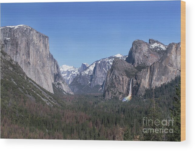 Landscape Wood Print featuring the photograph Tunnel View #2 by Richard Verkuyl