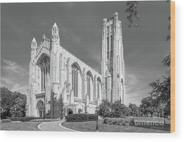 Chicago Wood Print featuring the photograph University of Chicago Rockefeller Chapel #2 by University Icons