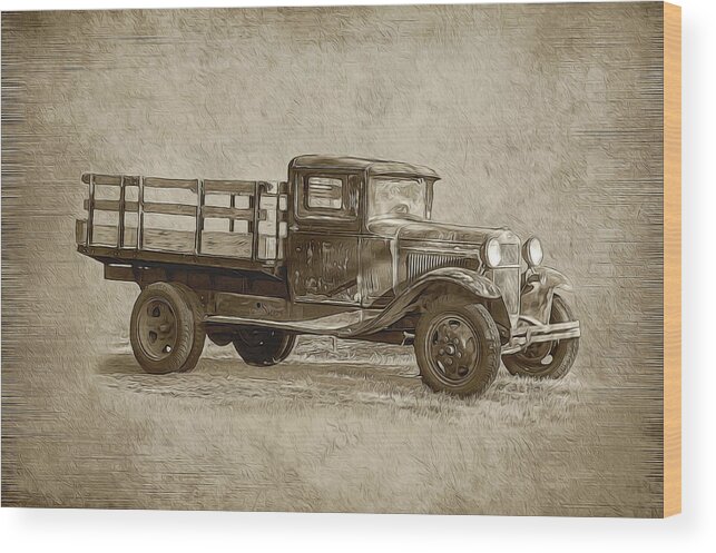 Truck Wood Print featuring the photograph Vintage Truck by Cathy Kovarik