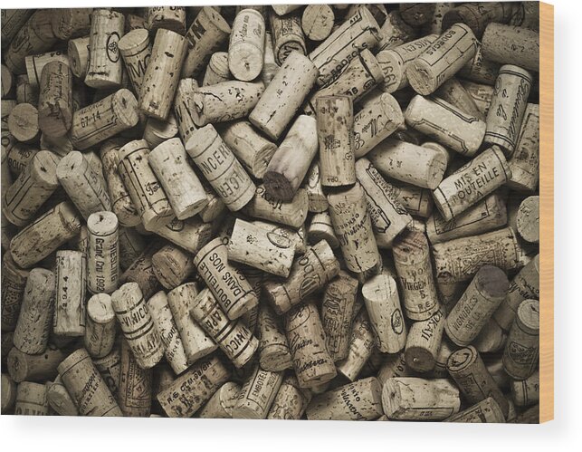 Frank Tschakert Wood Print featuring the photograph Vintage Wine Corks #1 by Frank Tschakert