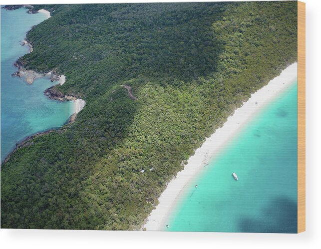 Aerial View Wood Print featuring the photograph Whitehaven Beach #1 by Francesco Riccardo Iacomino