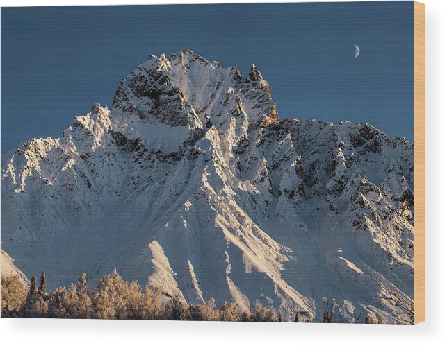 Alaska Wood Print featuring the photograph Williams Peak by Fred Denner