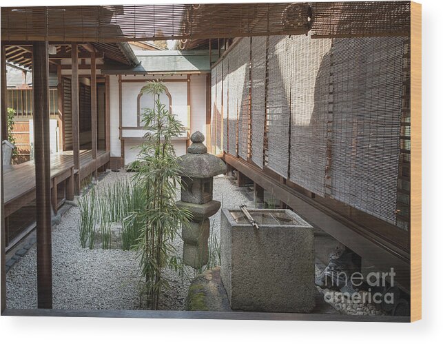 Zen Wood Print featuring the photograph Zen Garden, Kyoto Japan by Perry Rodriguez