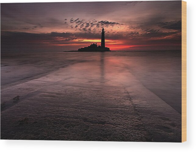 Lighthouse Wood Print featuring the digital art Lighthouse #10 by Maye Loeser