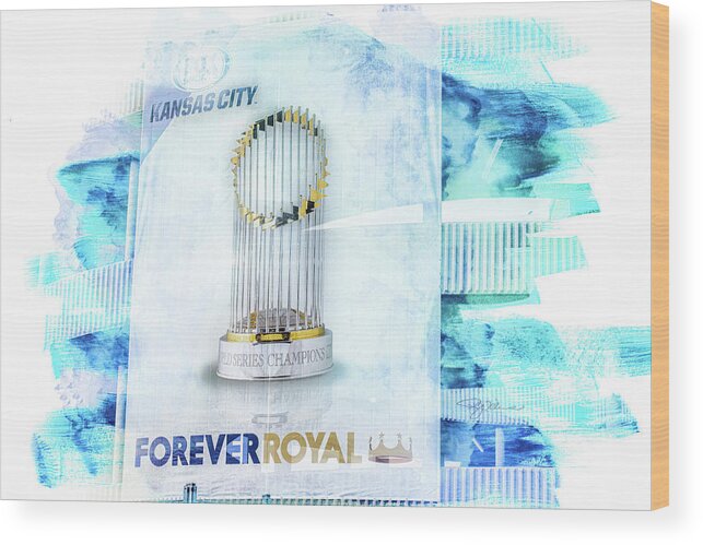 Kansas City Wood Print featuring the photograph 10922 World Series Trophy by Pamela Williams