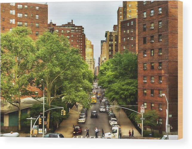 New York City Wood Print featuring the photograph 10th Ave and W 26th St New York City by Belinda Greb