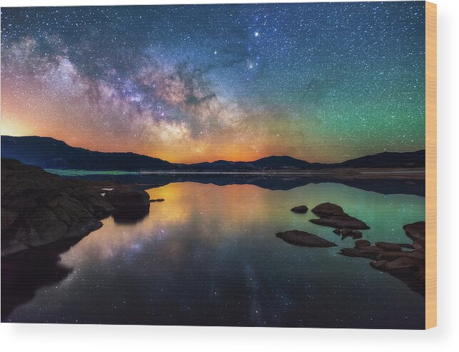 Milky Way Wood Print featuring the photograph 11 Mile Nights by Darren White