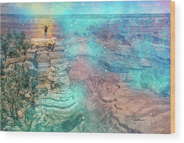 Grand Canyon Wood Print featuring the photograph 11050 Higher Calling by Pamela Williams