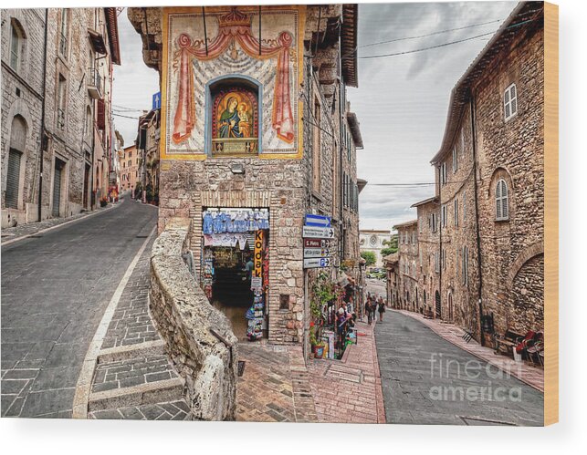 Assisi Wood Print featuring the photograph 1286 Assisi Streets by Steve Sturgill