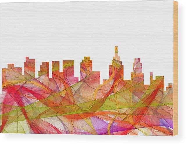 Philadelphia Pennsylvania Skyline Wood Print featuring the digital art Philadelphia Pennsylvania Skyline #13 by Marlene Watson
