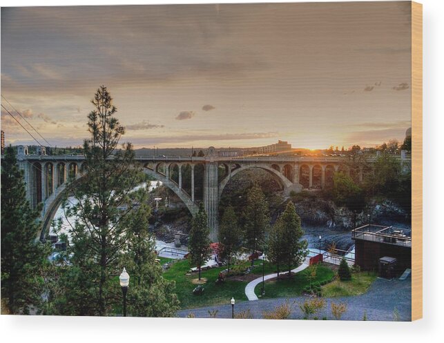Spokane City Washington Usa Wood Print featuring the photograph Spokane City Washington USA #15 by Paul James Bannerman