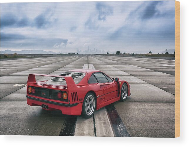 F12 Wood Print featuring the photograph #Ferrari #F40 #Print #16 by ItzKirb Photography