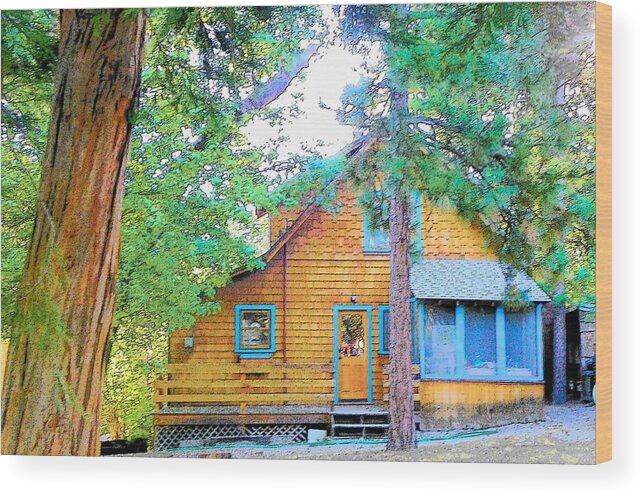  Wood Print featuring the photograph Idyllwild - Houses on the Hill #17 by Lisa Dunn