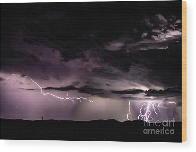 Lightning Wood Print featuring the photograph Lightning #18 by Mark Jackson