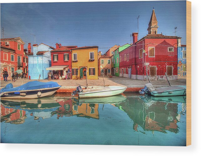Burano Venice Italy Wood Print featuring the photograph Burano Venice Italy #19 by Paul James Bannerman