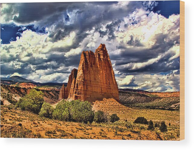 Capitol Reef National Park Wood Print featuring the photograph Capitol Reef National Park Catherdal Valley #19 by Mark Smith