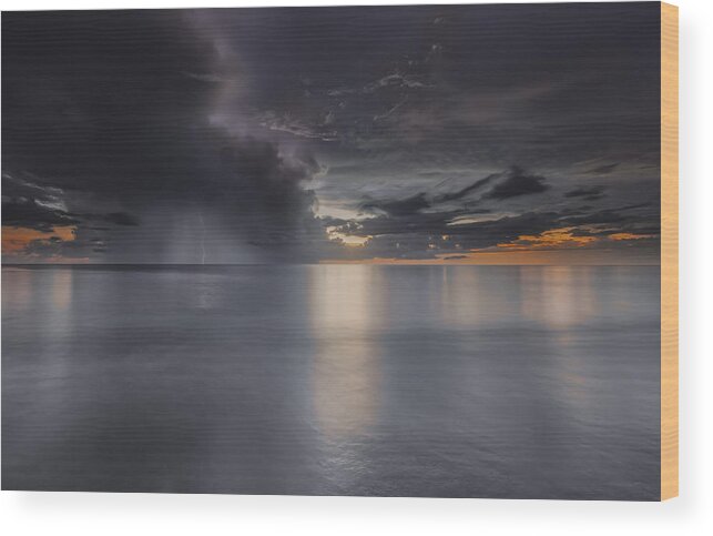 Naples Wood Print featuring the photograph Sunst over the Ocean #19 by Peter Lakomy