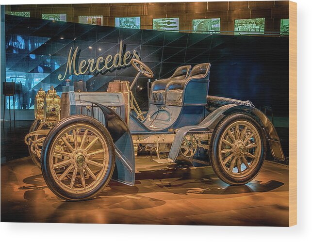 Europe Wood Print featuring the photograph 1902 40hp Mercedes Simplex 7R2_DSC8179_05102017 by Greg Kluempers
