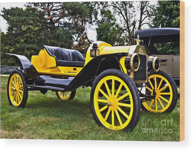 Vehicle Wood Print featuring the photograph 1914 Ford Model T Speedster No 1 by Alan Look