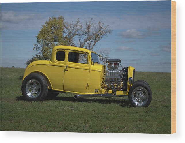 1932 Wood Print featuring the photograph 1932 Ford 5 Window Coupe Hot Rod by Tim McCullough