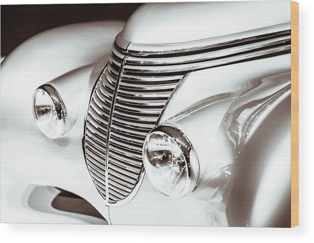 2016 Wood Print featuring the photograph 1938 Hispano-Suiza H6B Xenia Front by Wade Brooks